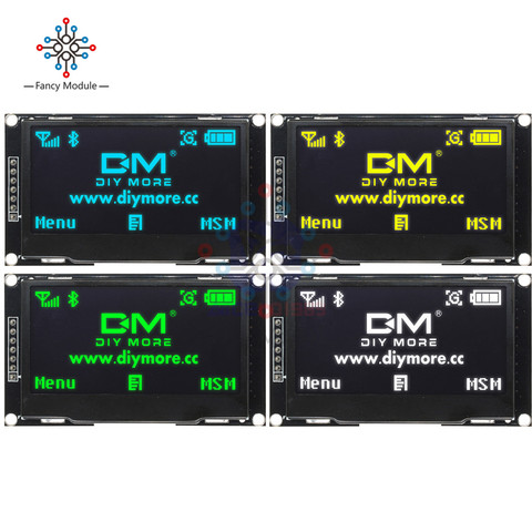 Pantalla LCD de 2,42 pulgadas 12864 Módulo de pantalla OLED CII I2C SPI serie C51 STM32 SSD1309 para Arduino 128X64 Blanco/azul/Verde/amarillo ► Foto 1/6