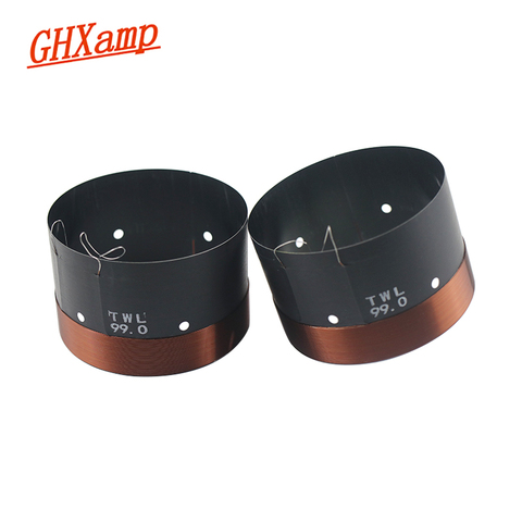 Ghxamp-bobina de voz de woofer de 6 ohm, cable de cobre redondo de aluminio negro, Bobina de voz de bajos de alta potencia para altavoces de escenario, 2 uds., 99mm ► Foto 1/6