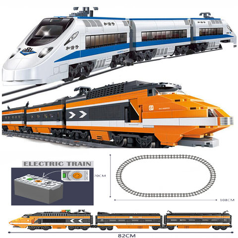 KAZI técnica alimentado por batería eléctrica clásico como legoINGly tren de ferrocarril creador de bloques de construcción ladrillos niños juguetes para los niños ► Foto 1/1