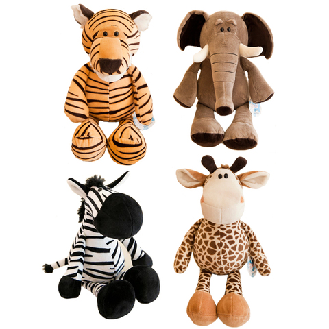 Juguetes de peluche de amigos salvajes para niños, animales de la selva, suave, creativo, regalo para niños, perro, cebra, elefante, León, zorro, jirafa, chico Playmate ► Foto 1/6