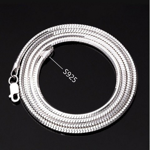 BOCAI-Cadena de hueso de serpiente para hombre y mujer, collar de plata de ley 925 auténtica, chapado en platino plateado, moda coreana, para parejas ► Foto 1/5