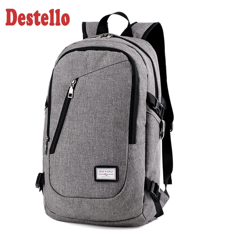 Mochila para ordenador portátil de moda para hombre, mochila de carga de ordenador por USB, bolsos de estilo casual, Bolso grande de viaje de negocios para hombre ► Foto 1/6