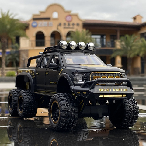 1/28 morir Cas Ford Raptor F150 vehículo modificado de aleación de coche-vehículo de carretera de juguete Diecasts y vehículos de juguete modelo de coche regalos de juguetes para niños ► Foto 1/6