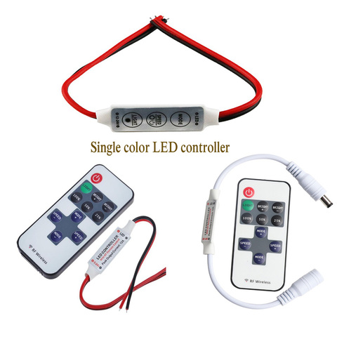 DC12V-24V Mini 3 teclas 11ey RF controlador LED de un solo Color, atenuador de brillo para tira de luces led 3528 5050 ► Foto 1/6