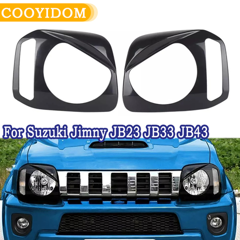 Cubierta de faro delantero de coche, protector embellecedor de lámpara de cabeza, cubiertas de molduras, estilismo de coche, para Suzuki Jimny JB23 JB33 JB43 ► Foto 1/6