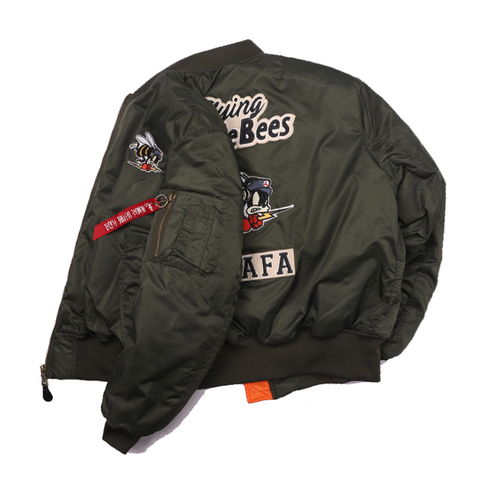 Chaqueta Bomber Bordada Para Hombre