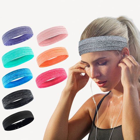 Diademas de Color liso para mujer, accesorios deportivos para Yoga, banda  elástica para la cabeza, accesorios para el cabello - AliExpress