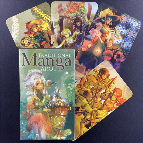 Cartas de Tarot de Manga tradicional, cartas de oráculo en inglés para mujeres y niñas, juego de mesa ► Foto 1/6