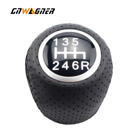 Pomo de cambio de coche de 5 / 6 velocidades palanca Shfiter de balonmano cubierto de cuero para Fiat Grande PUNTO EVO PUNTO 2012 accesorios de estilo de coche ► Foto 1/5