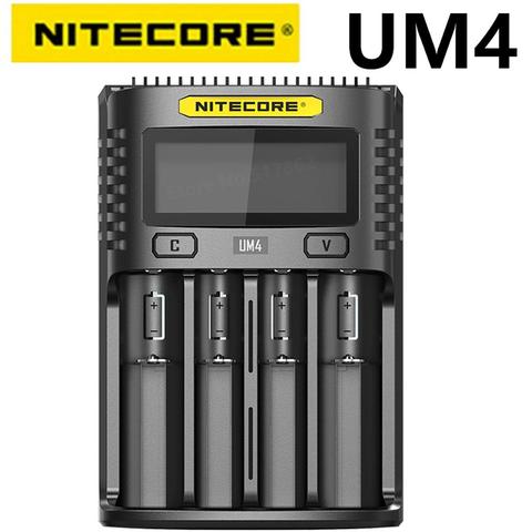 Nitecore-cargador inteligente UM4 con cuatro ranuras USB, circuito de control de calidad, seguro Global, cargador li-ion AA 18650 14500 16340 26650 ► Foto 1/6