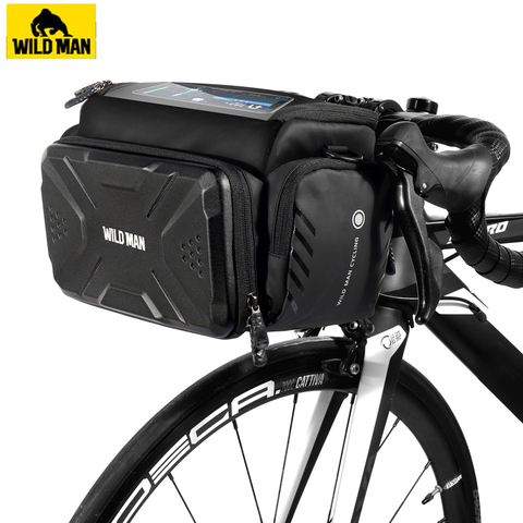 WILD MAN-Bolsa de gran capacidad para manillar de bicicleta, resistente al agua, para ciclismo de montaña ► Foto 1/6