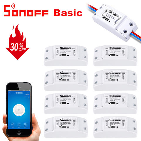 Sonoff Smart WiFi en casa interruptor inalámbrico ABS shell ITEAD interruptor inteligente módulo Socket para DIY Home AA2 para iOS Android APP domótica kit ► Foto 1/6