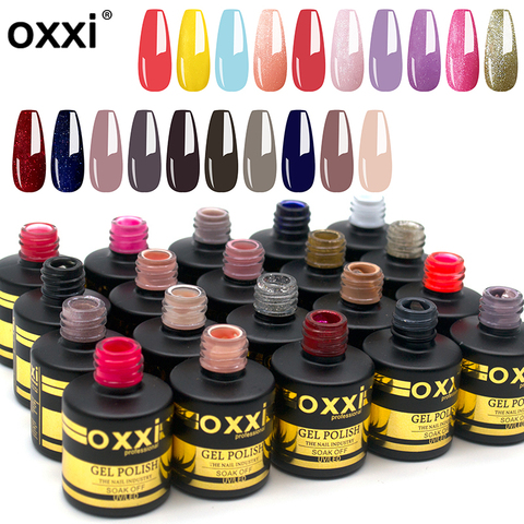 Oxxi 60 colores Semi-permanente barniz uv 8ml botella de esmalte de uñas en Gel eliminable en remojo polaco para manicura gran oferta Gel barnices para uñas pintura nueva. ► Foto 1/6