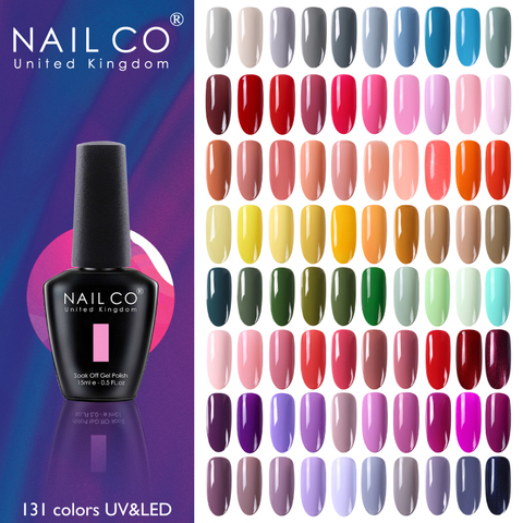 NAILCO 131 colores de uñas de Gel polaco de LED Gel Semi permanente 15ML Gel de uñas barnices híbridos de laca de manicura ► Foto 1/6