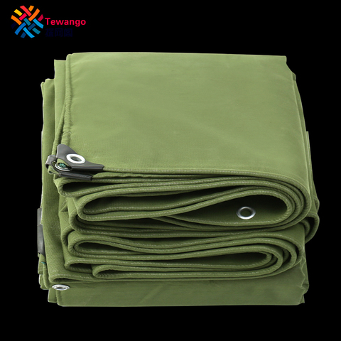 Tewango-Lona verde militar, tela resistente de 550GSM con protección antiUV y 100% impermeable, para refugio o como cubierta de carga de camiones ► Foto 1/6