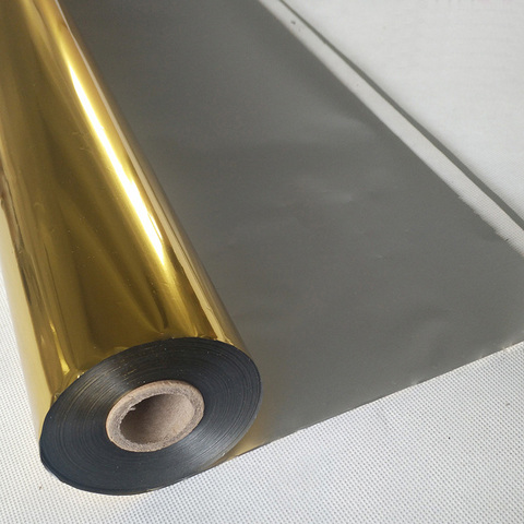 Papel de estampación en caliente dorado, lámina de papel de transferencia térmica, papel dorado anodizado, 1 rollo de 64cm de ancho, 120m de longitud ► Foto 1/1