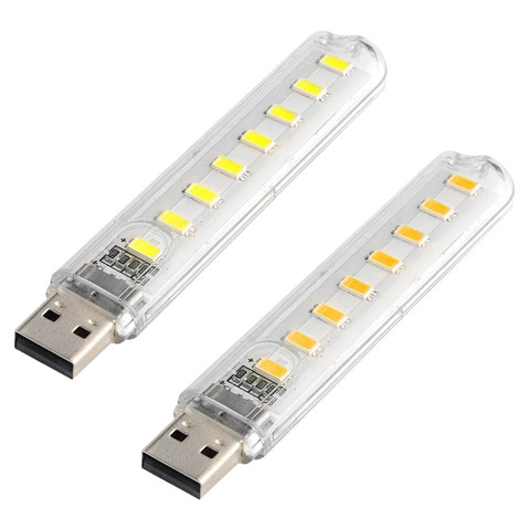 Mini USB portátil de luz LED de libro DC5V Ultra brillante lámpara para lectura de libros 3leds 8leds luces para el banco de potencia PC portátil ► Foto 1/6