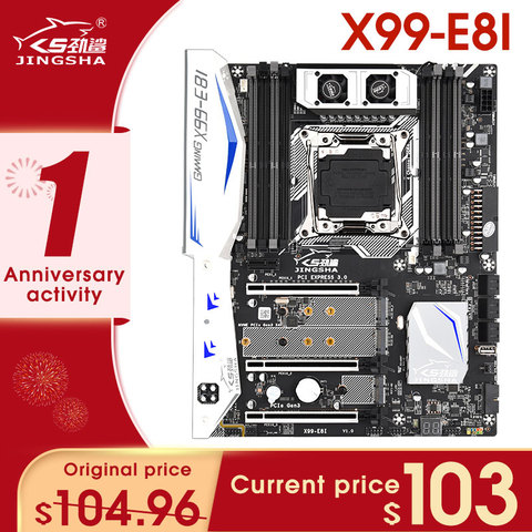 JINGSHA-placa base X99 E8I compatible con Intel XEON E5, LGA2011-3, DDR4, ECC, REG, Memoria NVME, USB 3,0, servidor ATX, compatible con Turbo boost ► Foto 1/6