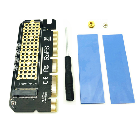 M2 SSD PCIE adaptador de aleación de aluminio tarjeta de expansión LED interfaz de adaptador de ordenador m2 NVMe SSD NGFF a PCIE 3,0 16X16 Riser ► Foto 1/6