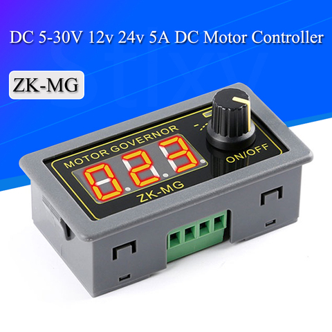 Controlador de Motor DC 5-30V, 12v, 24v, 5A, PWM, pantalla Digital de velocidad ajustable, codificador de relación de trabajo, frecuencia máxima de 15A, ZK-MG ► Foto 1/6