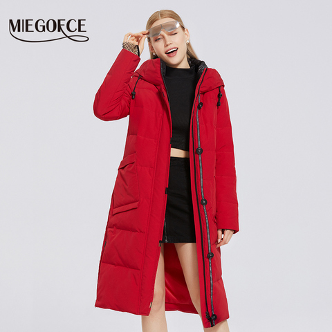 MIEGOFCE-Chaqueta de algodón a prueba de viento para mujer, abrigo largo medio de forro polar, Parkas con estilo, 2022 ► Foto 1/6