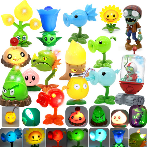 1 Uds plantas vs Zombies figura de acción de disparos de sonido de la luz modelo nieve Pea shooter plantas juego eléctrico juguete para regalo para los niños ► Foto 1/6