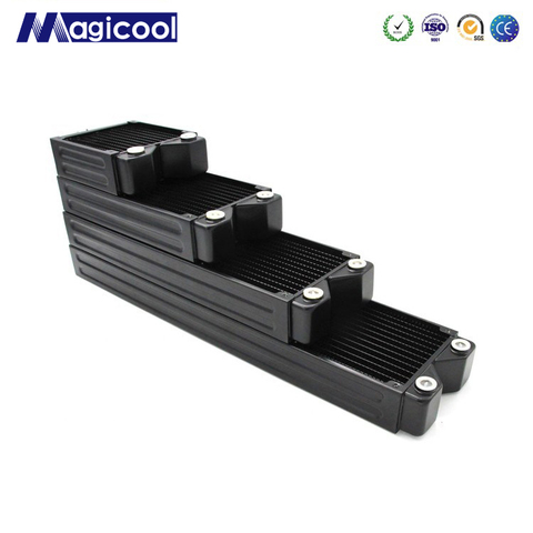 Radiador de cobre Magicool G2 negro 45mm de espesor 120mm 240mm 360mm 480mm disipador térmico de refrigeración G1/4 