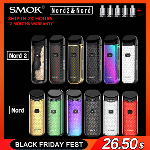 ¡Nuevo! Original humo Nord Kit de botón-desencadenó Pod Anti-fuga Mini pluma Vape con batería de 1100 mAh de bobina accesorios del NOVO ► Foto 1/6