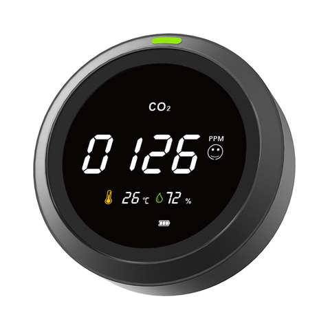 PROTMEX-Monitor de calidad del aire CO2, Detector de contaminación, ambiente cómodo con PTH-5 de pantalla de temperatura y humedad ► Foto 1/6