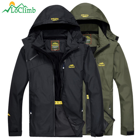 LoClimb-chaqueta impermeable para hombre, abrigo para deportes al aire libre, acampada, senderismo, escalada, Trekking, pesca, rompevientos, AM255 ► Foto 1/6