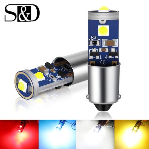 2 uds. T4W Ba9s bombilla LED, Canbus superbrillante, luces de estacionamiento sin errores, fuente de luz de lectura Interior de coche, lámparas de techo blanco y azul ► Foto 1/6