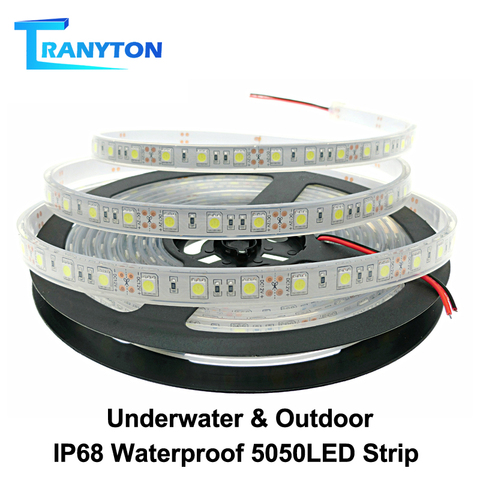 Tira de LED IP67 IP68 impermeable 5050 DC12V tira de luz LED RGB de alta calidad bajo el agua y al aire libre 300LEDs 60 LEDs/M 5 m/lote ► Foto 1/6