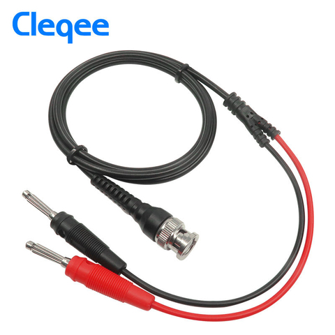 Cleqee-Cable BNC P1008A Dual, 4MM, conector Banana apilable, prueba, sonda BNC para osciloscopio, generador de señal, 120CM ► Foto 1/5