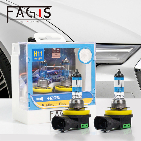 Fagus-bombilla halógena de cristal de cuarzo Super blanco para faros antiniebla de coche, 55W, H11, H4, 9006, Hb4, 12V, 2 uds. ► Foto 1/6