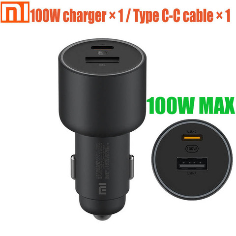 Xiaomi-cargador de coche Original, versión de carga rápida 1A1C, 100W, USB-C, 100W, carga rápida máxima/USB-A, USB-C Salida de doble puerto ► Foto 1/6