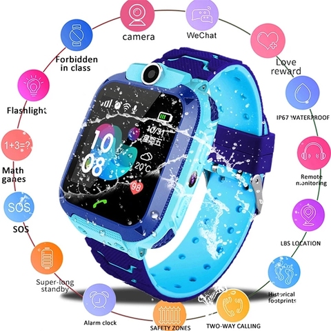 Reloj inteligente Q12 para niños y niñas, pulsera con tarjeta Sim, cámara, teléfono SOS, IP67, regalo ► Foto 1/6