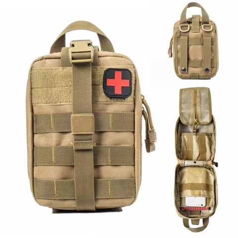 Molle-Kits de primeros auxilios tácticos, bolsa médica de emergencia para exteriores, ejército, coche de caza, emergencia, herramienta de supervivencia para acampada, bolsa militar EDC ► Foto 1/6