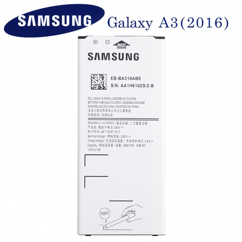 Samsung-batería Original para Samsung Galaxy A3, 2016, A310, A310F, A310M, A310Y, A310F/DS, DUOS, EB-BA310ABE, 2300mAh ► Foto 1/3