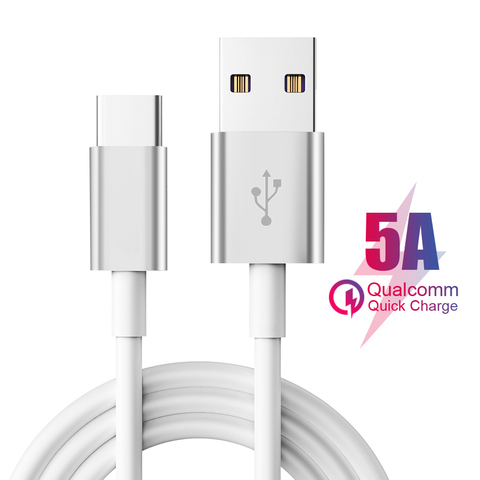 Cable de carga rápida 5A USB a tipo C para móvil, cable de datos de carga rápida de 1M para Redmi, Huawei P30 Pro, P40, USB-C ► Foto 1/6