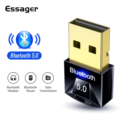 Essager USB Bluetooth 5,0 Dongle del adaptador para PC ordenador ratón inalámbrico teclado PS4 Aux Audio Bluetooth 5 transmisor receptor ► Foto 1/6