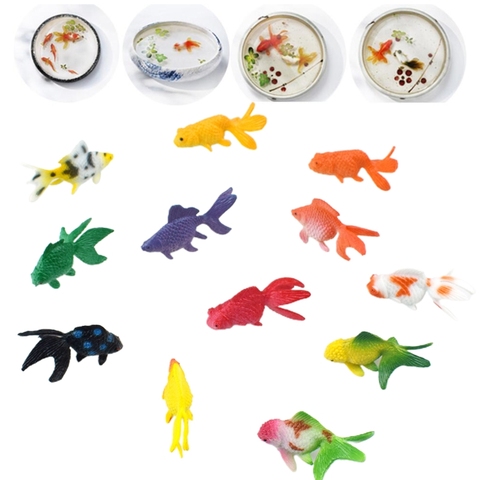 12 unids/set suave de PVC peces modelos epoxi Material de relleno de cristal océano resina 3D Mini pescado de relleno ► Foto 1/6