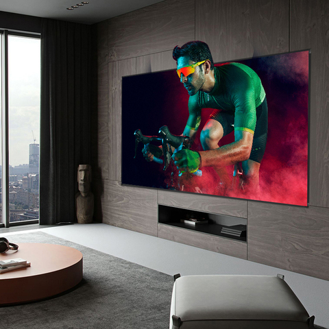 Pantalla de proyector ALR de Metal 3D, Marco ultrafino de borde estrecho de 1cm, proyección 4K/8K, compatible con Metal Flexible ► Foto 1/6