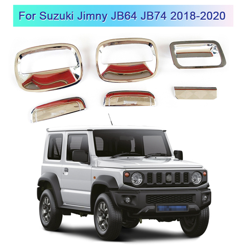 3 unids/set, manija de puerta Interior de coche, cubierta de ajuste de cuenco para Suzuki Jimny JB64 JB74 2022-2022, accesorios de estilo de coche, cubierta de manija de puerta ► Foto 1/6