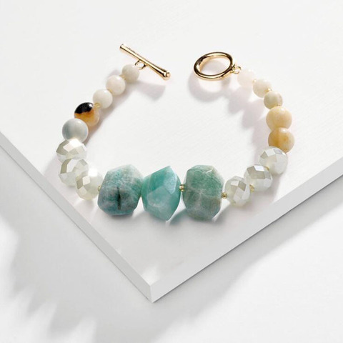 HUIDANG-pulsera de cuentas de piedra Natural para mujer, joyería de moda, pulseras de hilo elástico ► Foto 1/3