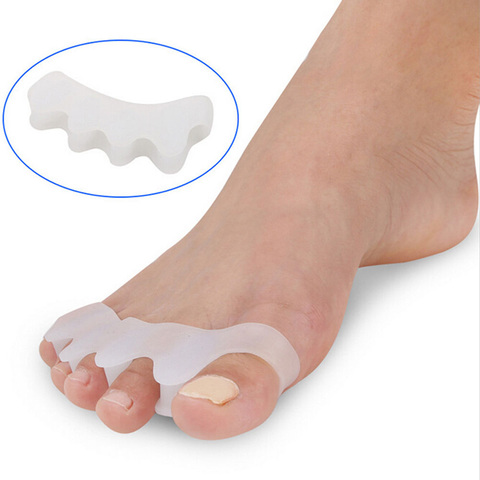 1 par = 2 piezas Corrector para dedo del pie de Gel de silicona dedos separadores ortopédicas camillas alinear correcto superposición de los dedos de los pies el envío de la gota ► Foto 1/6