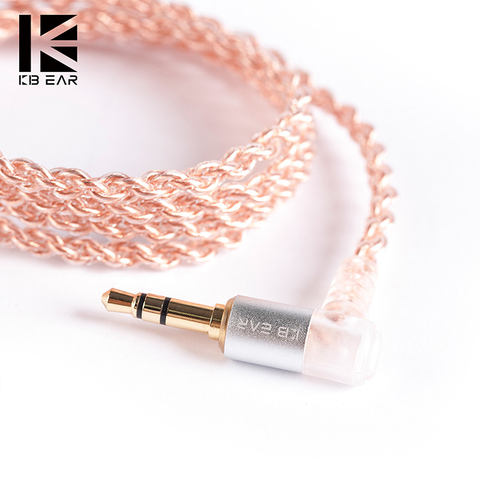 KB EAR 4-cable de núcleo de cobre con conector de metal, 2 pines, QDC, 3,5mm, con micrófono, para ZS10 PRO ZSN PRO AS16 ZSN AS10 ► Foto 1/6