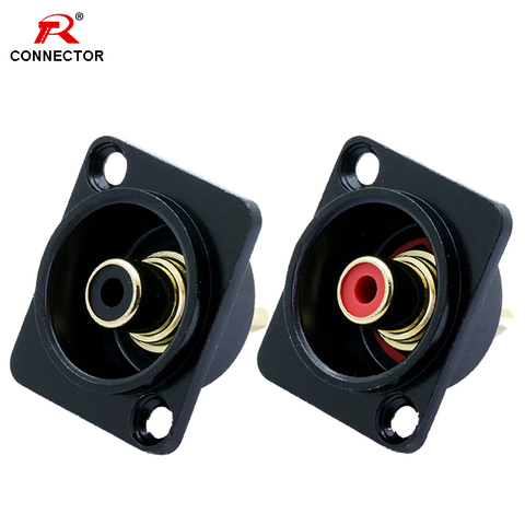 Conector hembra RCA para montaje en Panel de chasis, excelente calidad, enchufe hembra negro, disponible en colores negros y rojos, 2 uds. ► Foto 1/6