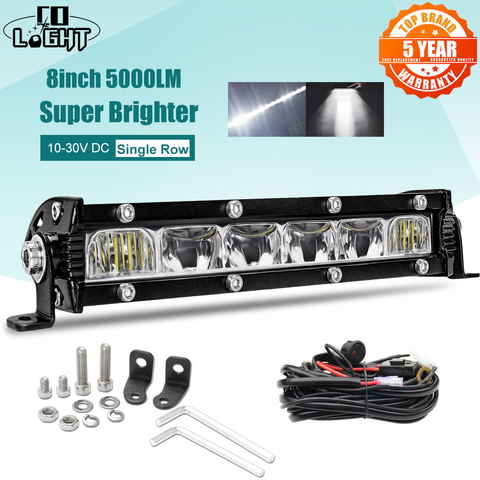 CO LIGHT-Barra de luces LED para todoterreno, luz de trabajo, 12V, 24V, 12D, delgada, 8 