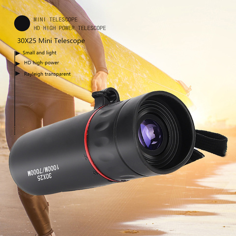 Telescopio Monocular portátil de alta definición, 30x25, resistente al agua, Mini Zoom militar portátil, 10X Scope para caza y viajes ► Foto 1/6