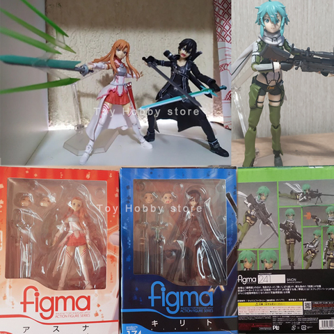 Espada arte Online figura Figma Kirito Kazuto 174 Asuna 178 Sinon Asada Sao 241 modelo de figuras de acción juguete para regalo para Navidad ► Foto 1/6